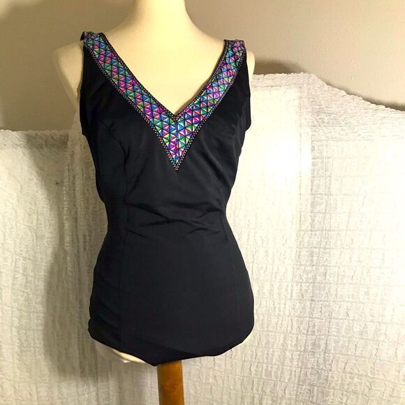 Cazimi Vtg Classics Black Swimsuit Size 36D - Picture 1 of 7